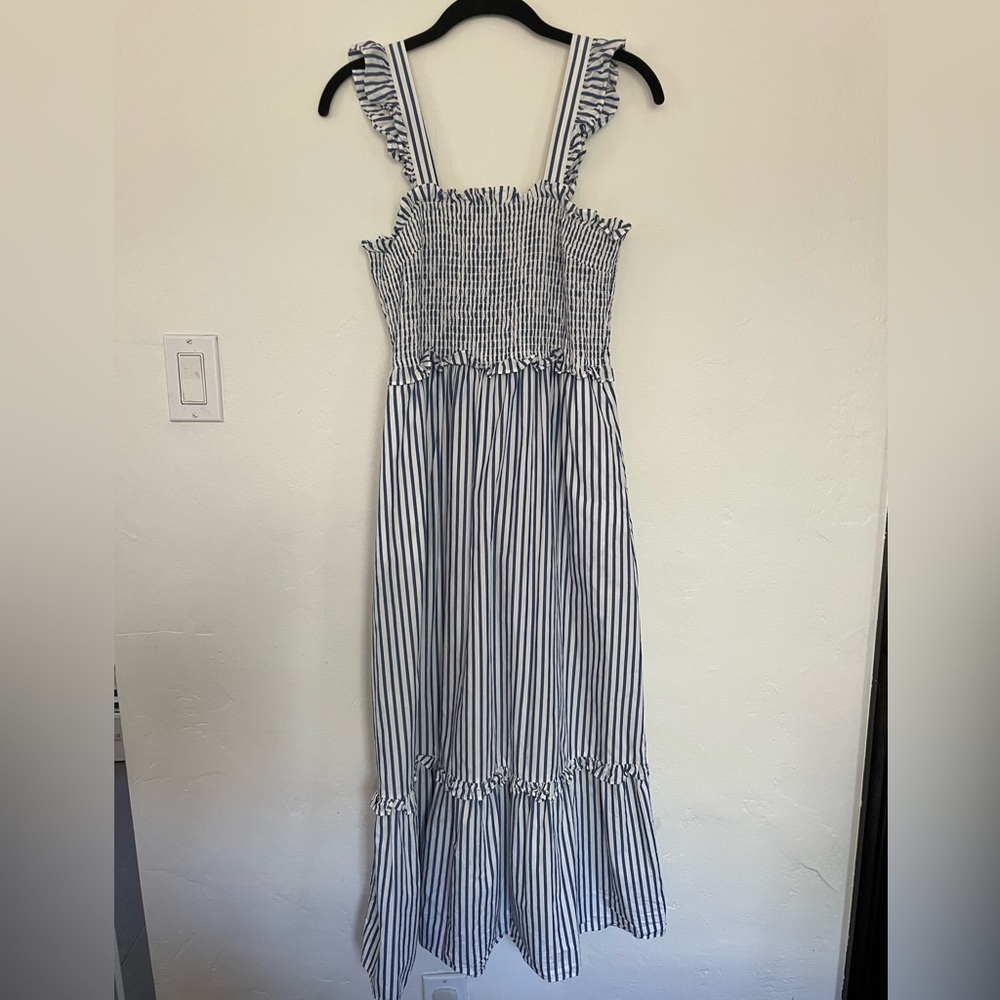 Draper James blue and white striped dress